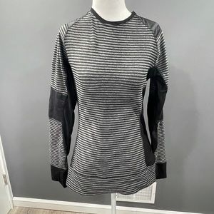 Mondetta athletic Shirt Black Grey Stripes Medium